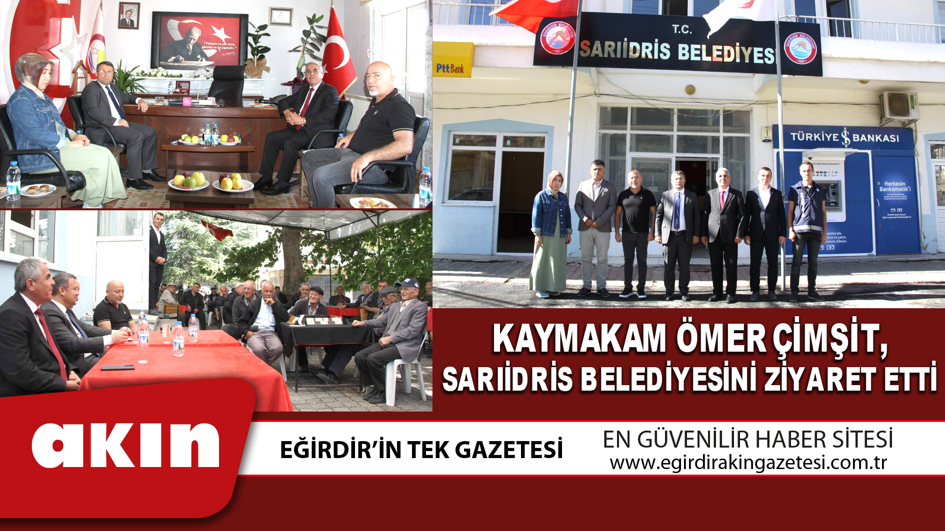 eğirdir haber,akın gazetesi,egirdir haberler,son dakika,Kaymakam Ömer Çimşit, Sarıidris Belediyesini Ziyaret Etti