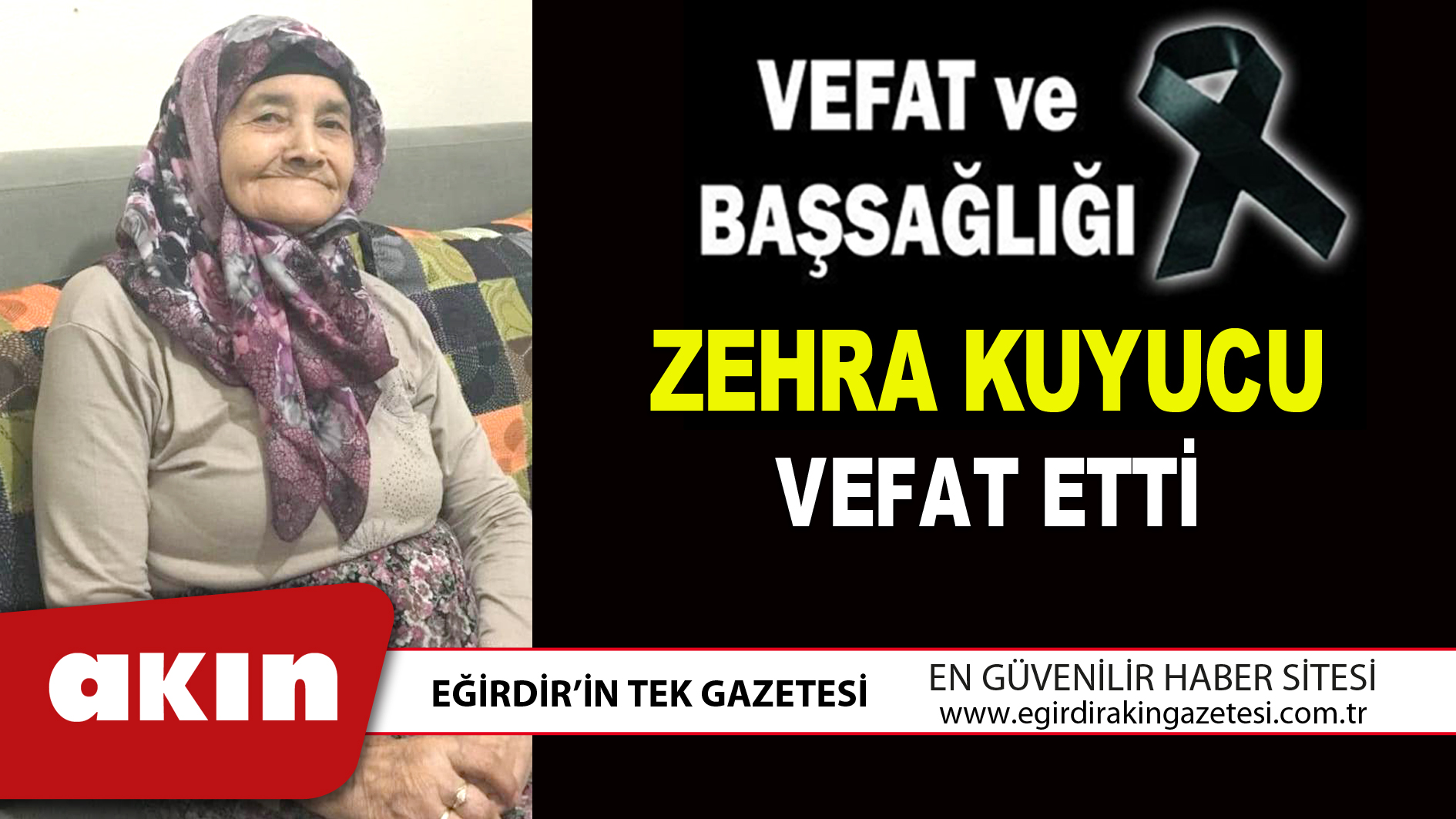 ZEHRA KUYUCU VEFAT ETTİ