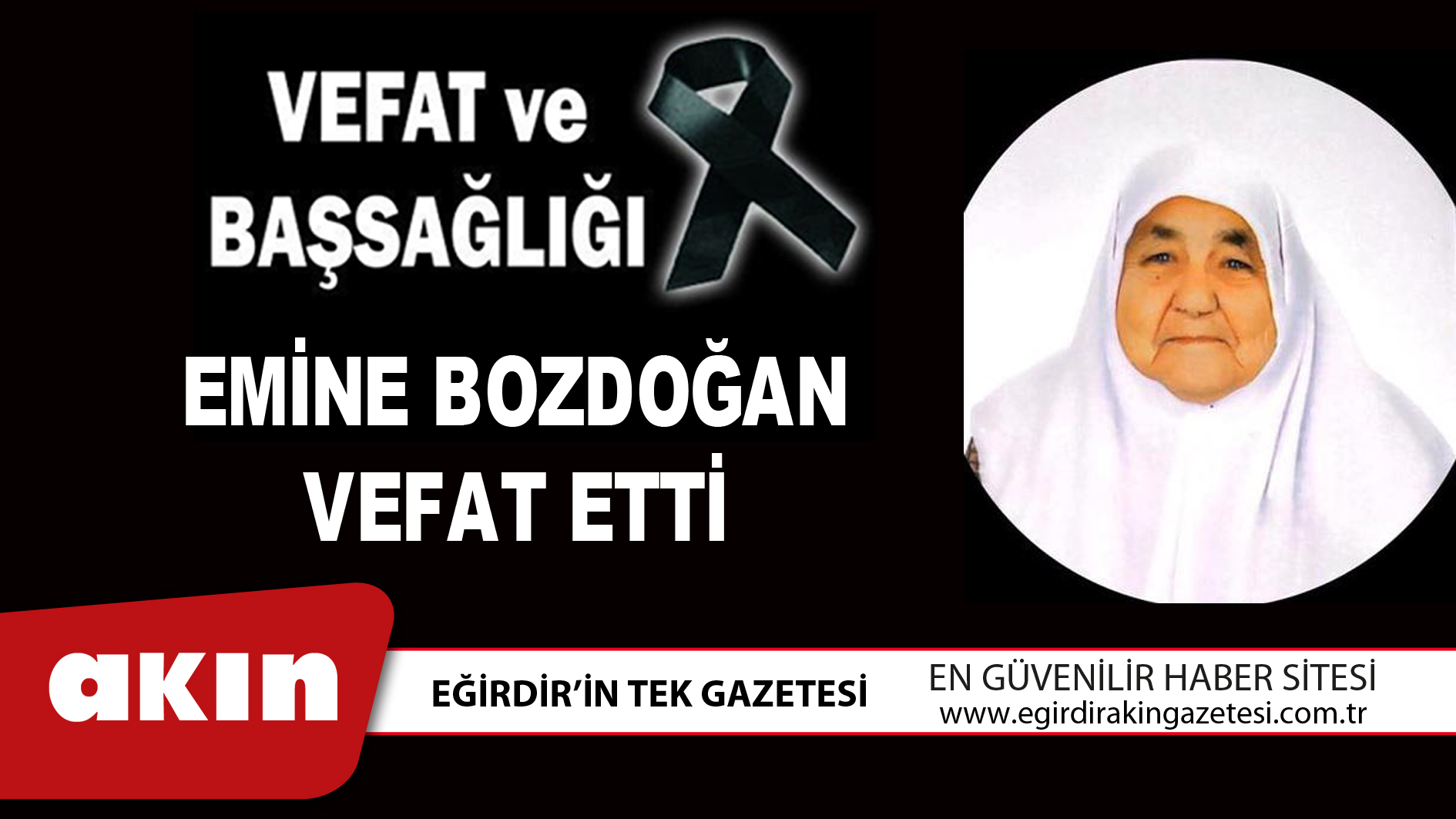 EMİNE BOZDOĞAN VEFAT ETTİ