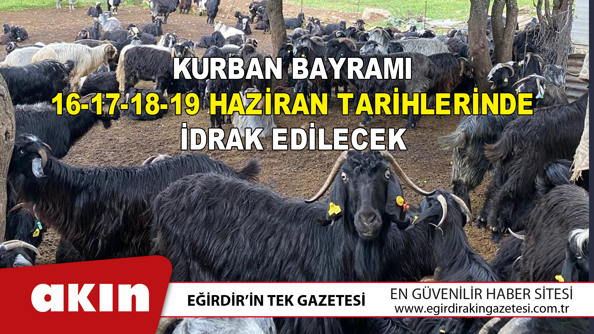 Kurban Bayramı 16-17-18-19 Haziran Tarihlerinde İdrak Edilecek