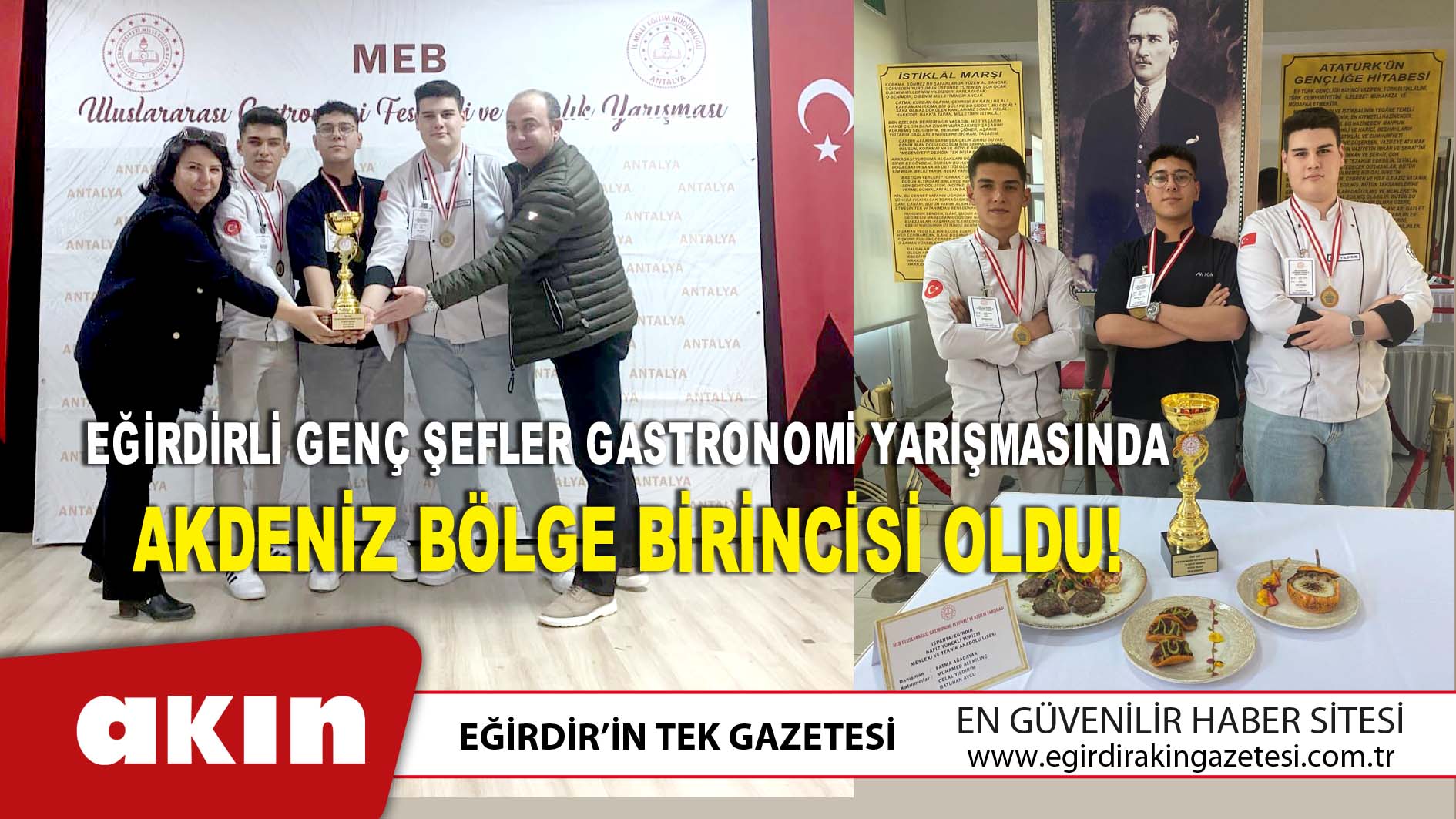 Eğirdirli Genç Şefler Gastronomi Yarışmasında Akdeniz Bölge Birincisi Oldu!