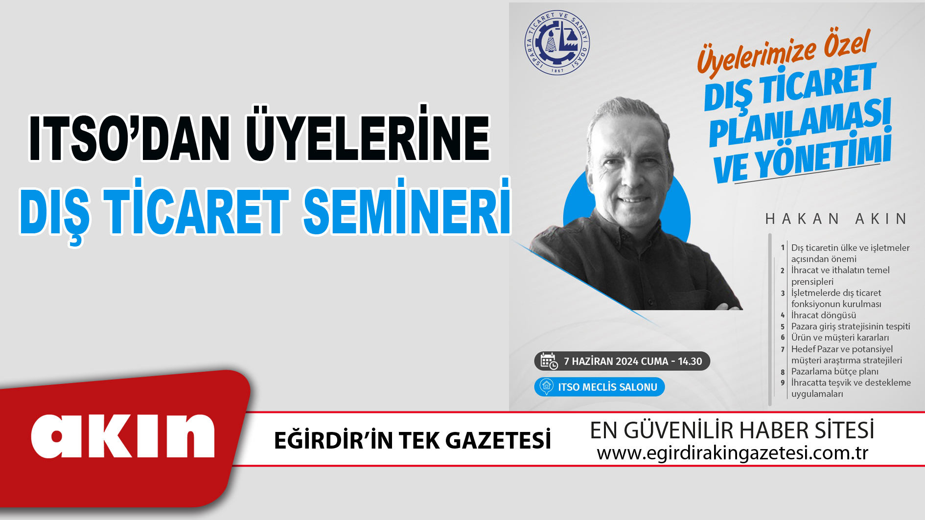 ITSO’DAN ÜYELERİNE DIŞ TİCARET SEMİNERİ