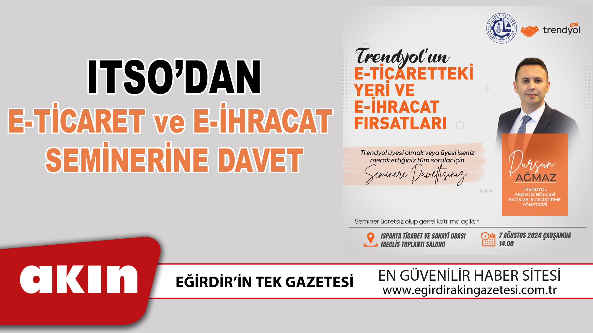 ITSO’DAN E-TİCARET ve E-İHRACAT SEMİNERİNE DAVET