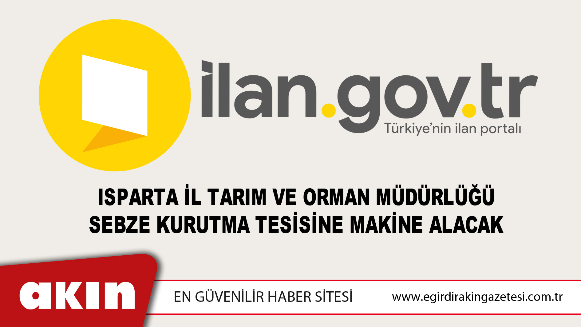 Isparta İl Tarım Ve Orman Müdürlüğü Sebze Kurutma Tesisine Makine Alacak